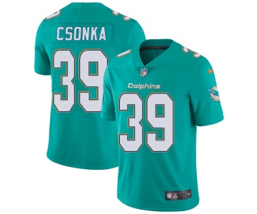 Nike Miami Dolphins #39 Larry Csonka Aqua Green Team Color Men's Stitched NFL Vapor Untouchable Limited Jersey