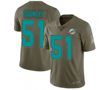 Nike Miami Dolphins #51 Mike Pouncey Olive Men's Stitched NFL Limited 2017 Salute to Service Jersey