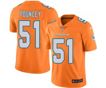 Nike Miami Dolphins #51 Mike Pouncey Orange Men's Stitched NFL Limited Rush Jersey