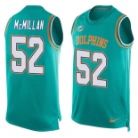 Nike Miami Dolphins #52 Raekwon McMillan Aqua Green Team Color Men's Stitched NFL Limited Tank Top Jersey
