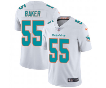 Nike Miami Dolphins #55 Jerome Baker White Men's Stitched NFL Vapor Untouchable Limited Jersey