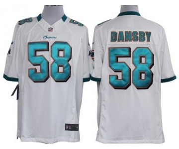 Nike Miami Dolphins #58 Karlos Dansby White Limited Jersey