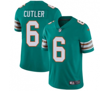 Nike Miami Dolphins #6 Jay Cutler Aqua Green Alternate Men's Stitched NFL Vapor Untouchable Limited Jersey