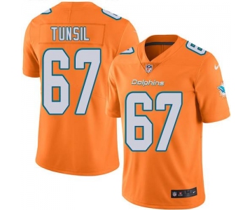 Nike Miami Dolphins #67 Laremy Tunsil Orange Men's Stitched NFL Limited Rush Jersey