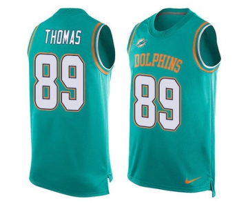 Nike Miami Dolphins #89 Julius Thomas Aqua Green Team Color Men's Stitched NFL Limited Tank Top Jersey