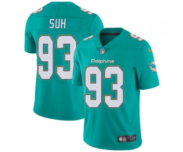 Nike Miami Dolphins #93 Ndamukong Suh Aqua Green Team Color Men's Stitched NFL Vapor Untouchable Limited Jersey