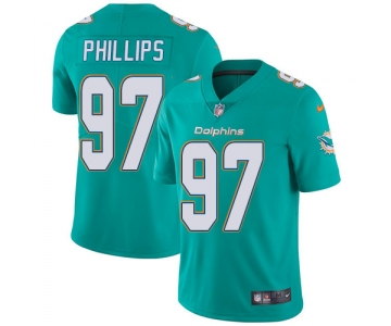 Nike Miami Dolphins #97 Jordan Phillips Aqua Green Team Color Men's Stitched NFL Vapor Untouchable Limited Jersey