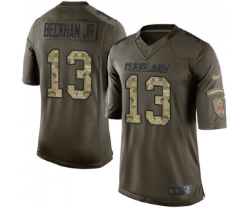 Browns #13 Odell Beckham Jr Green Men's Stitched Football Limited 2015 Salute to Service Jersey