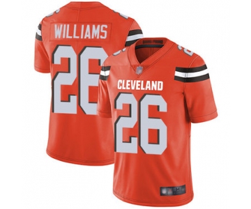 Browns #26 Greedy Williams Orange Alternate Men's Stitched Football Vapor Untouchable Limited Jersey