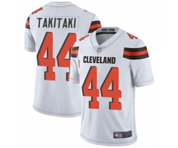 Browns #44 Sione Takitaki White Men's Stitched Football Vapor Untouchable Limited Jersey