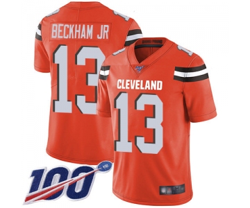 Cleveland Browns #13 Odell Beckham Jr Orange Alternate Men's Stitched Football 100th Season Vapor Limited Jersey