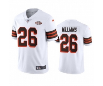 Cleveland Browns 26 Greedy Williams Nike 1946 Collection Alternate Vapor Limited NFL Jersey White