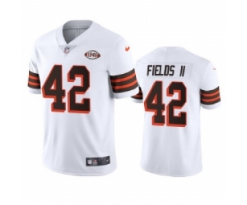 Cleveland Browns 42 Tony Fields II Nike 1946 Collection Alternate Vapor Limited NFL Jersey White