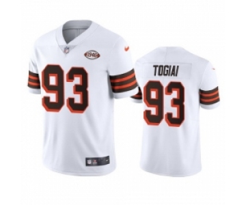 Cleveland Browns 93 Tommy Togiai Nike 1946 Collection Alternate Vapor Limited NFL Jersey White