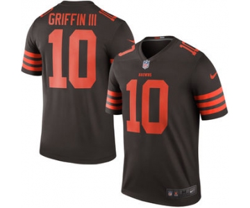 Men's Cleveland Browns #10 Robert Griffin III Nike Brown Color Rush Legend Jersey