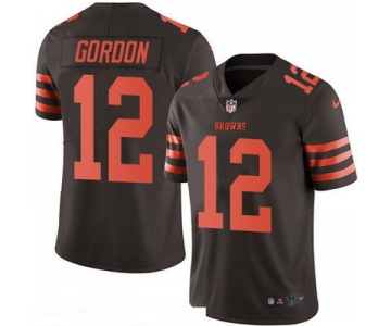 Men's Cleveland Browns #12 Josh Gordon Brown 2016 Color Rush Stitched NFL Nike Limited Jersey