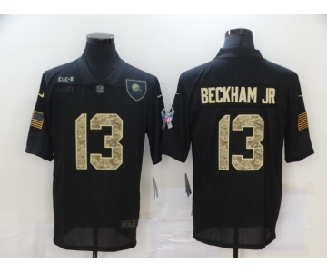 Men's Cleveland Browns #13 Odell Beckham Jr Black Camo 2020 Salute To Service Stitched NFL Nike Limited Jersey
