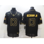 Men's Cleveland Browns #13 Odell Beckham Jr Black Gold 2020 Salute To Service Stitched NFL Nike Limited Jersey