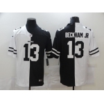 Men's Cleveland Browns #13 Odell Beckham Jr White Black Peaceful Coexisting 2020 Vapor Untouchable Stitched NFL Nike Limited Jersey