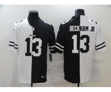 Men's Cleveland Browns #13 Odell Beckham Jr White Black Peaceful Coexisting 2020 Vapor Untouchable Stitched NFL Nike Limited Jersey