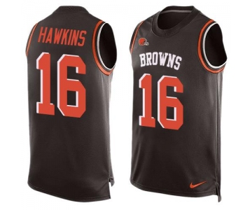 Men's Cleveland Browns #16 Andrew Hawkins Brown Hot Pressing Player Name & Number Nike NFL Tank Top Jersey