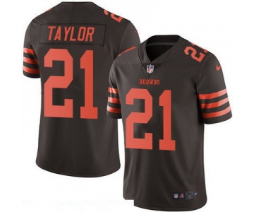 Men's Cleveland Browns #21 Jamar Taylor Brown 2016 Color Rush Stitched NFL Nike Limited Jersey