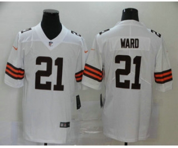 Men's Cleveland Browns #21 T.J. Ward White 2020 NEW Vapor Untouchable Stitched NFL Nike Limited Jersey
