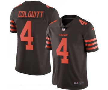 Men's Cleveland Browns #4 Britton Colquitt Brown 2016 Color Rush Stitched NFL Nike Limited Jersey