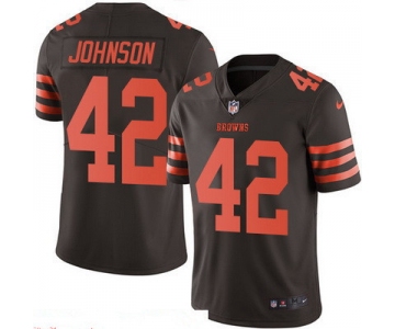 Men's Cleveland Browns #42 Malcolm Johnson Brown 2016 Color Rush Stitched NFL Nike Limited Jersey