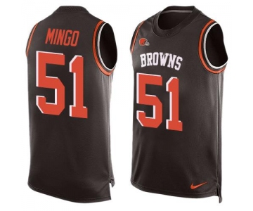 Men's Cleveland Browns #51 Barkevious Mingo Brown Hot Pressing Player Name & Number Nike NFL Tank Top Jersey