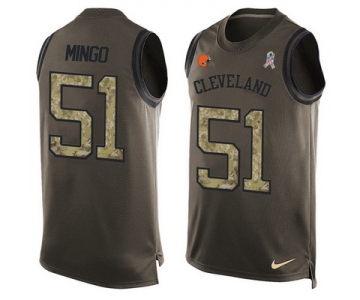 Men's Cleveland Browns #51 Barkevious Mingo Green Salute to Service Hot Pressing Player Name & Number Nike NFL Tank Top Jersey