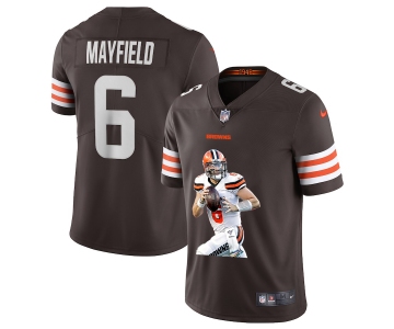 Men's Cleveland Browns #6 Baker Mayfield Brown Brown Player Portrait Edition 2020 Vapor Untouchable Stitched NFL Nike Limited Jersey1