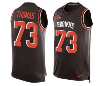 Men's Cleveland Browns #73 Joe Thomas Brown Hot Pressing Player Name & Number Nike NFL Tank Top Jersey