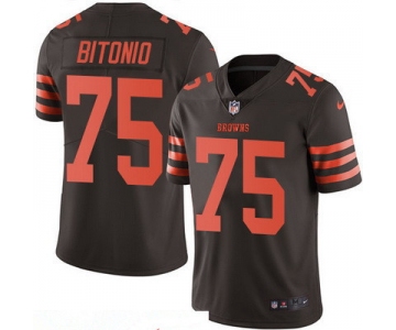 Men's Cleveland Browns #75 Joel Bitonio Brown 2016 Color Rush Stitched NFL Nike Limited Jersey