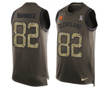 Men's Cleveland Browns #82 Gary Barnidge Green Salute to Service Hot Pressing Player Name & Number Nike NFL Tank Top Jersey