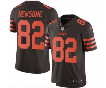 Men's Cleveland Browns #82 Ozzie Newsome Brown 2016 Color Rush Stitched NFL Nike Limited Jersey