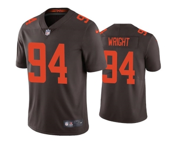 Mens Cleveland Browns #94 Alex Wright Brown Vapor Untouchable Limited Stitched Jersey