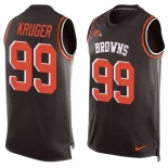 Men's Cleveland Browns #99 Paul Kruger Brown Hot Pressing Player Name & Number Nike NFL Tank Top Jersey