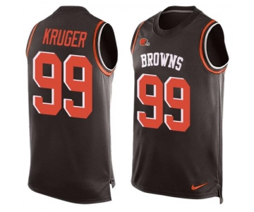 Men's Cleveland Browns #99 Paul Kruger Brown Hot Pressing Player Name & Number Nike NFL Tank Top Jersey