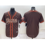 Men's Cleveland Browns Blank Brown Stitched MLB Cool Base Nike Baseball Jersey