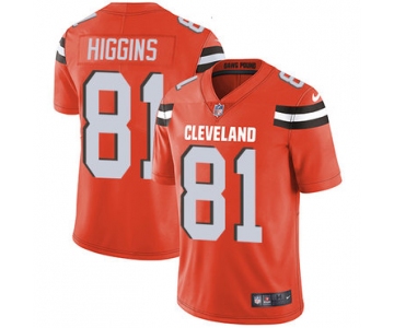 Men's Nike Cleveland Browns #81 Rashard Higgins Orange Alternate Vapor Untouchable Limited Player NFL Jersey