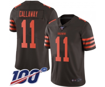 Nike Browns #11 Antonio Callaway Brown Men's Stitched NFL Limited Rush 100th Season Jersey