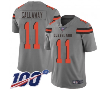 Nike Browns #11 Antonio Callaway Gray Men's Stitched NFL Limited Inverted Legend 100th Season Jersey
