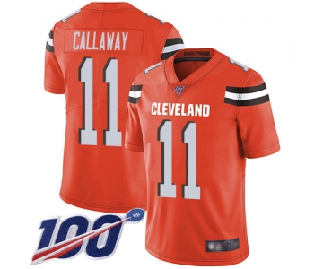 Nike Browns #11 Antonio Callaway Orange Alternate Men's Stitched NFL 100th Season Vapor Limited Jersey