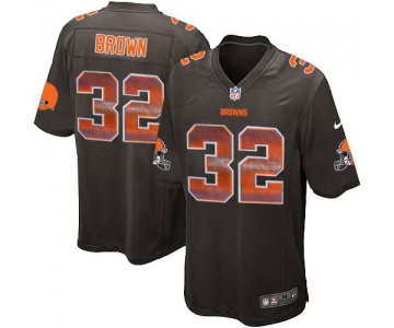 Nike Browns #32 Jim Brown Brown Team Color Men's Stitched NFL Limited Strobe Jersey