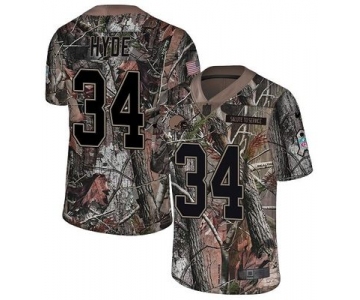 Nike Browns #34 Carlos Hyde Camo Men's Stitched NFL Limited Rush Realtree Jersey