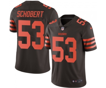 Nike Browns #53 Joe Schobert Brown Men's Stitched NFL Limited Rush Jersey