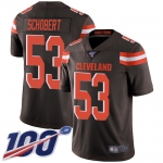 Nike Browns #53 Joe Schobert Brown Team Color Men's Stitched NFL 100th Season Vapor Limited Jersey