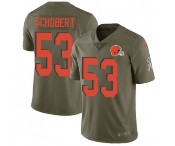 Nike Browns #53 Joe Schobert Olive Men's Stitched NFL Limited 2017 Salute To Service Jersey