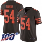 Nike Browns #54 Olivier Vernon Brown Men's Stitched NFL Limited Rush 100th Season Jersey